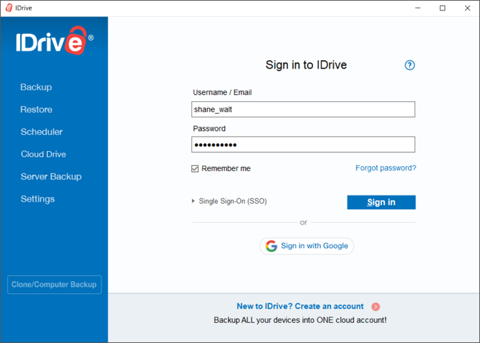 IDrive for Windows