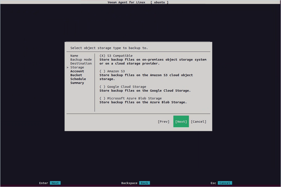 IDrive e2 with Veeam Standalone Linux