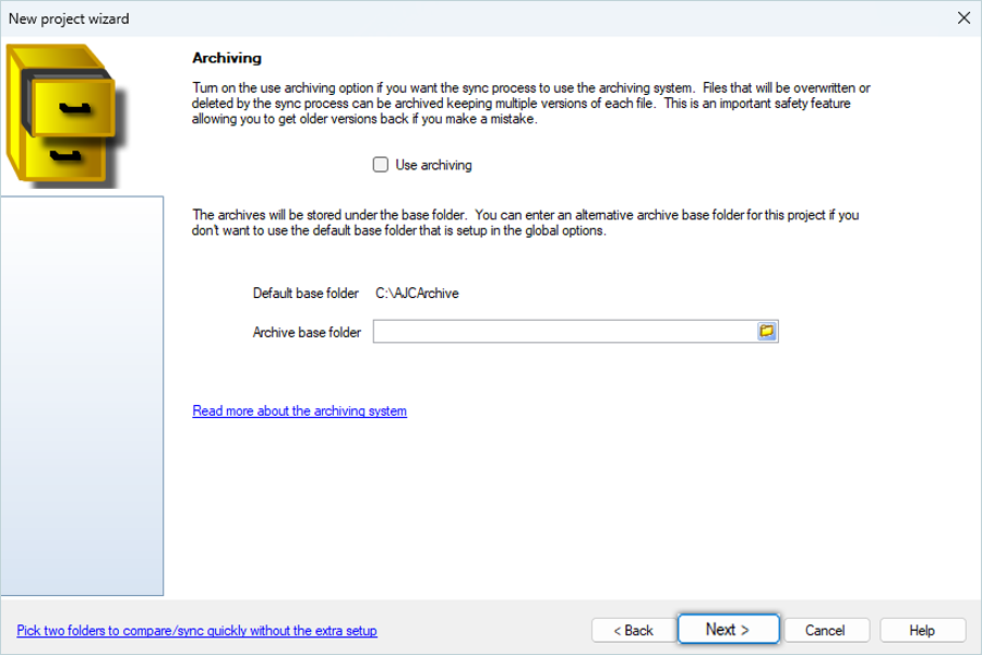 Default Archive Settings