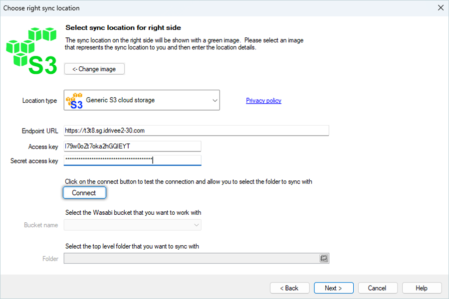 Enter Endpoint Details and Connect