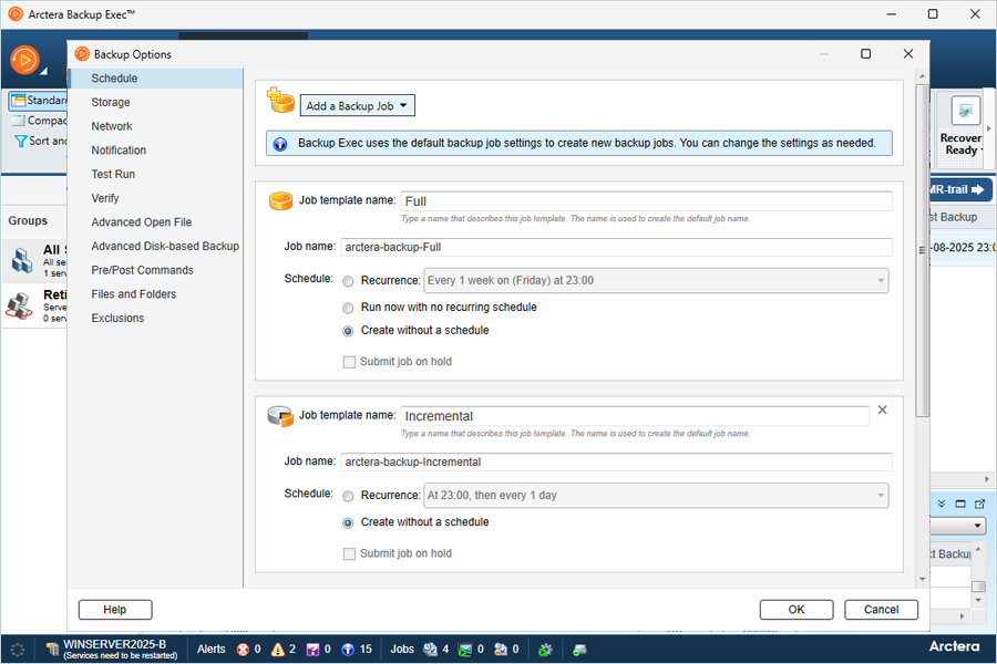 Select Backup Type
