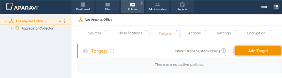 click add target