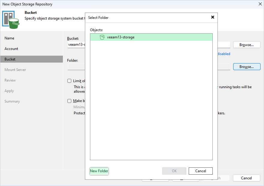 Veeam Proxmox Guide - browse new folder