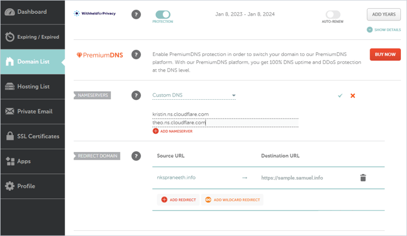 Cloudflare Domain List