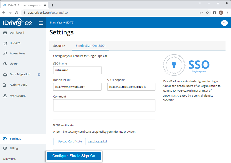 Configure Single Sign-On