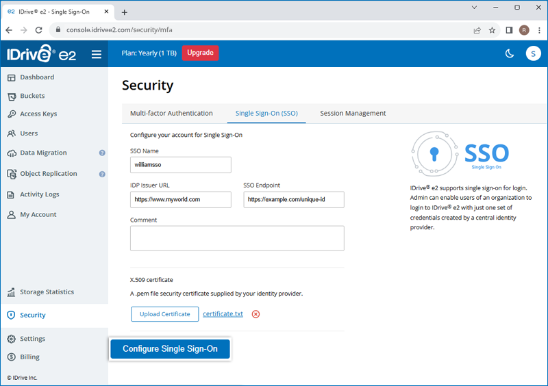 Configure Single Sign-On