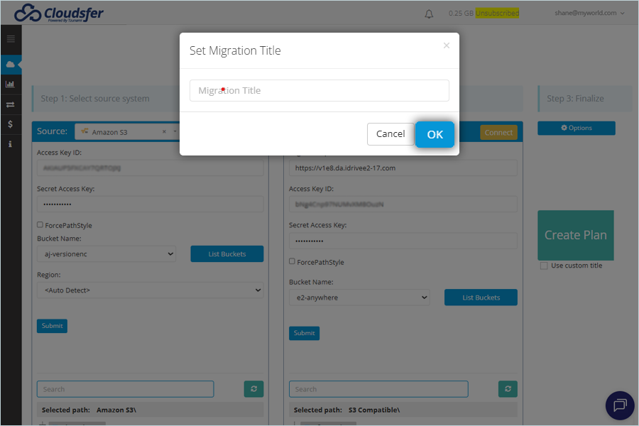 Enter the plan name and click OK
