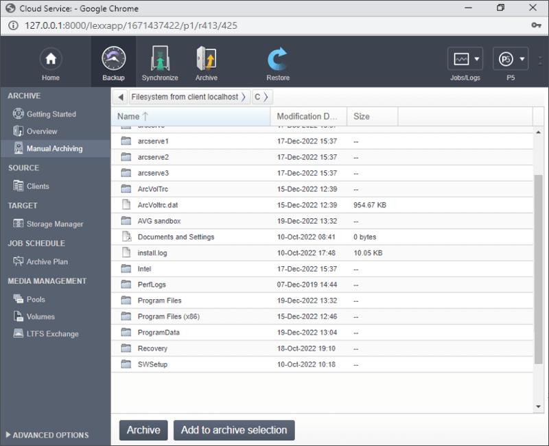 Manual Archiving