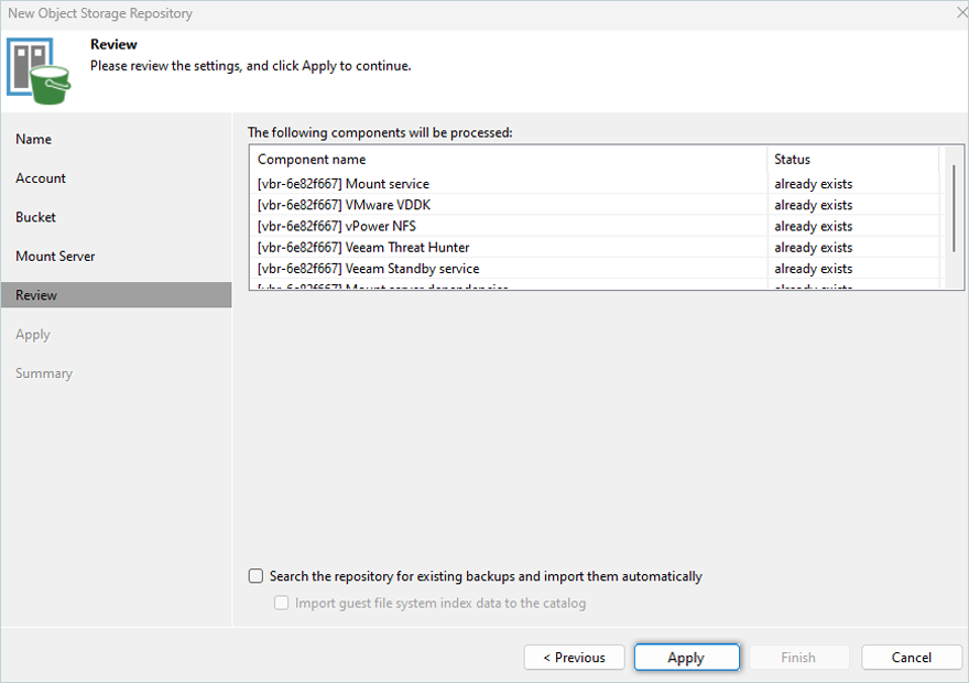 Veeam Proxmox Guide - review config click apply