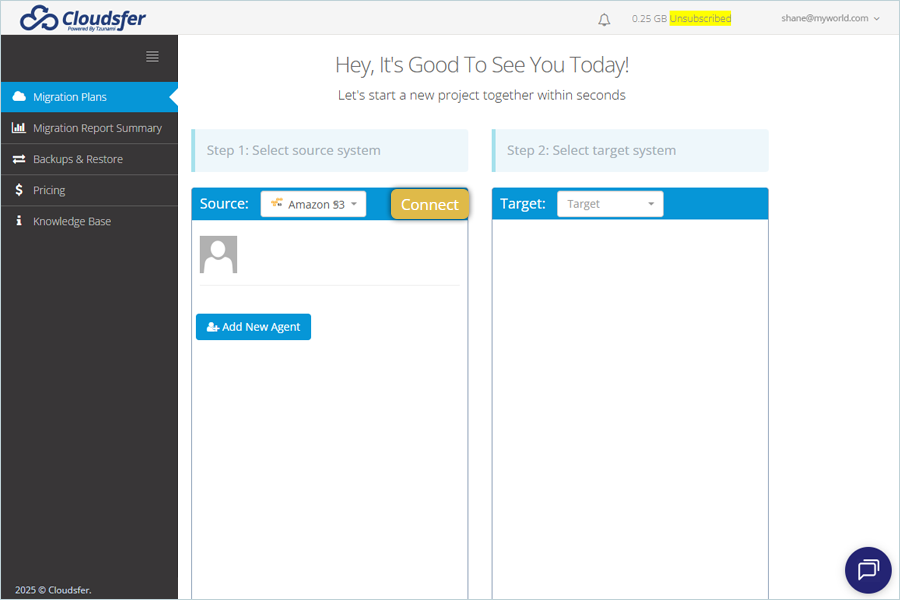 Select source and click Connect