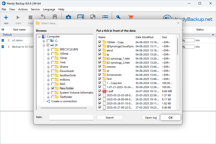 IDrive e2 with handy backup