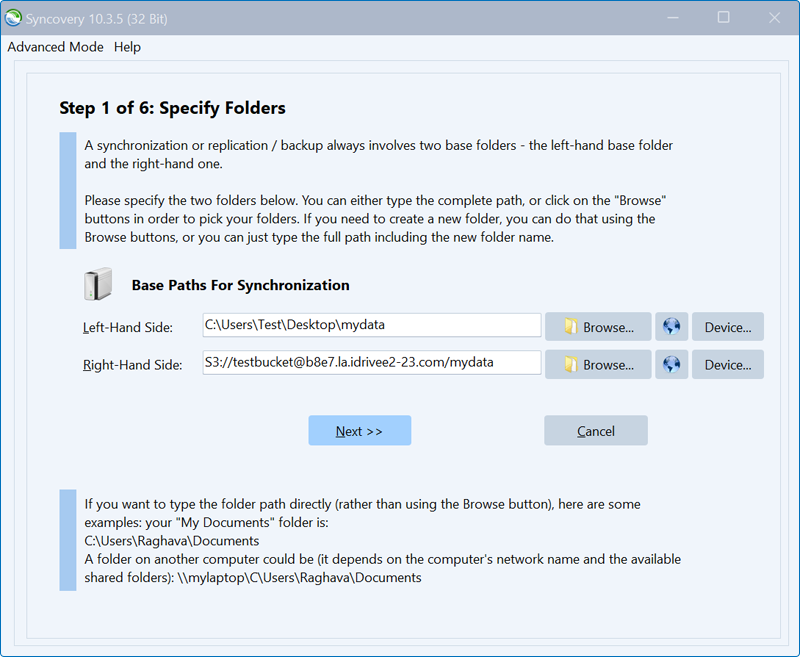 Syncovery guide - Backup options screen