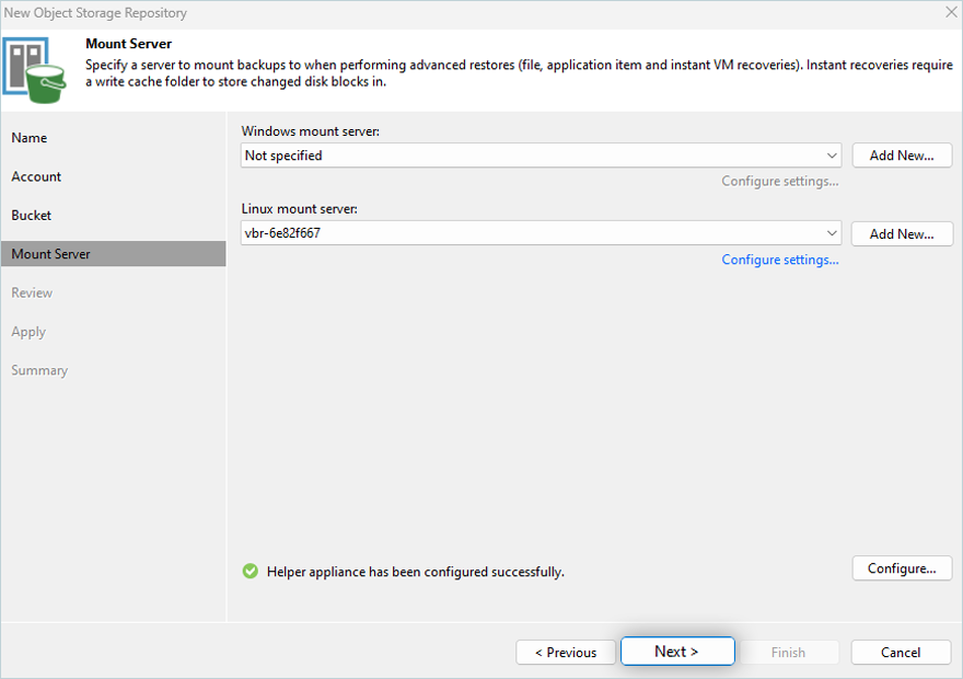Veeam Proxmox Guide - mount server click next