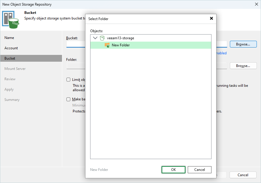 Veeam Proxmox Guide - select folder and click OK