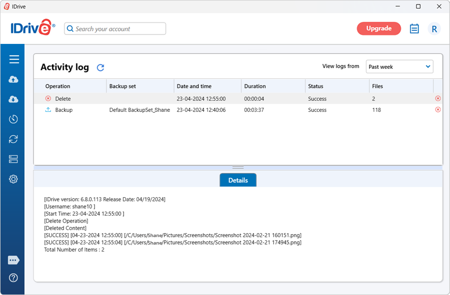 Can I share file(s) / folder(s) directly from my IDrive account? screenshot